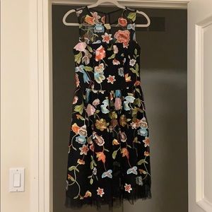 New York and company black embroidered midi dress